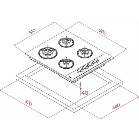 TEKA GBC 64002 KBC ST GRİ ANKASTRE DÖKÜM OCAK