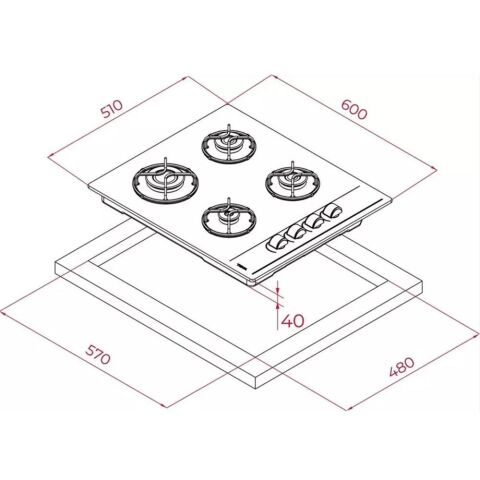 TEKA GBC 64002 KBC ST GRİ ANKASTRE DÖKÜM OCAK