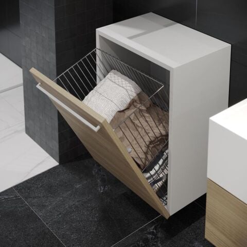 Starax S-8013 Kapağa Monte Çamaşır Sepeti Krom 40 Cm