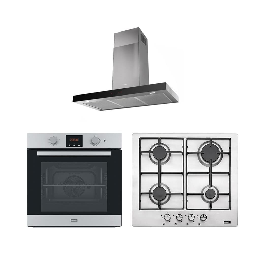 Franke Ankastre Set (Faber Stilo Glass Smart X V A60 Davlumbaz - FHNL 604 4g Xs E Ocak - FSL 86 H Xs Inox Fırın)