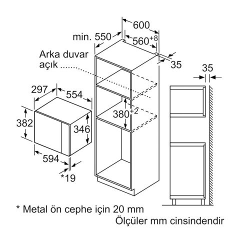 Siemens BF520LMR0 iQ300 Ankastre Mikrodalga Fırın