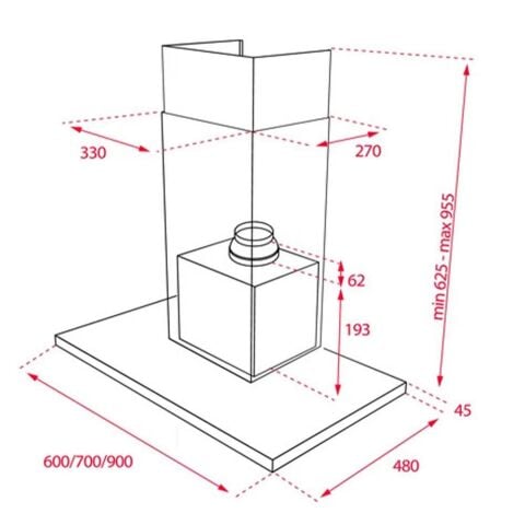 Teka DSJ 650 Inox T Tipi Ultra Slim Paslanmaz Çelik Duvar Tipi Davlumbaz