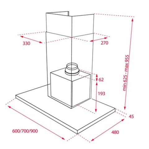 Teka DSJ 650 Inox T Tipi Ultra Slim Paslanmaz Çelik Duvar Tipi Davlumbaz