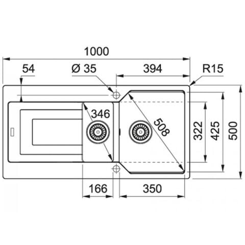 Blackstone ZEUGMA 50X100 CM 1,5 Göz Siyah Granit Evye