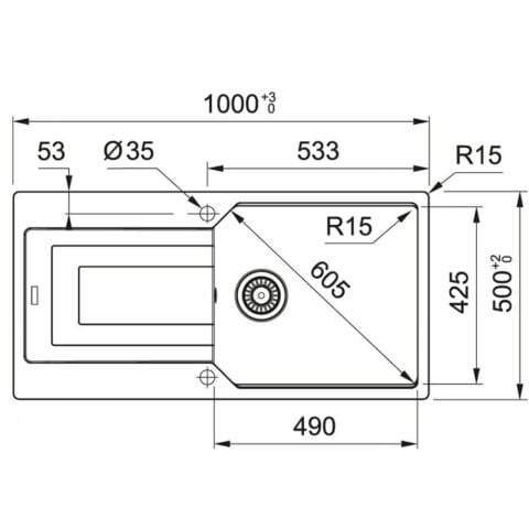 Blackstone GİZA 50X100 Cm Siyah Granit Evye