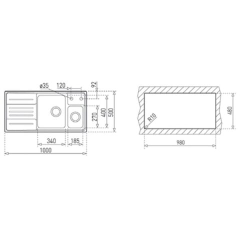 Teka STAGE 60 B Sol Damlalıklı Paslanmaz Çelik Evye