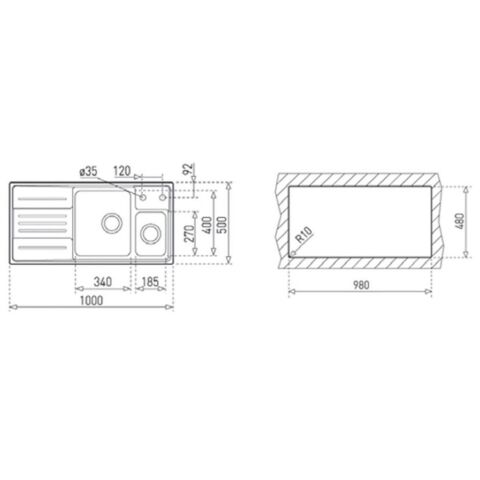 Teka STAGE 60 B Sol Damlalıklı Paslanmaz Çelik Evye