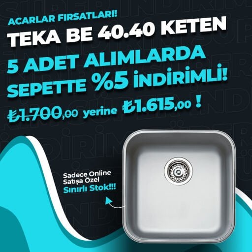 5 ADET TEKA BE 40.40 MİKROKETEN ALANA SEPETTE %5 E